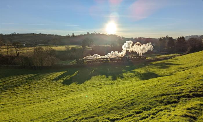Steam train in Mid Wales near Welshpool by H Bilmore